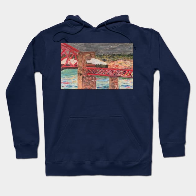 Flying Scotsman steaming across Forth Bridge Hoodie by martydav